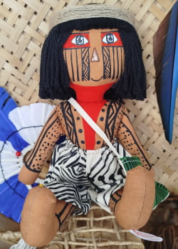 Casal Anambé - cabelos de lã/olhos pintados